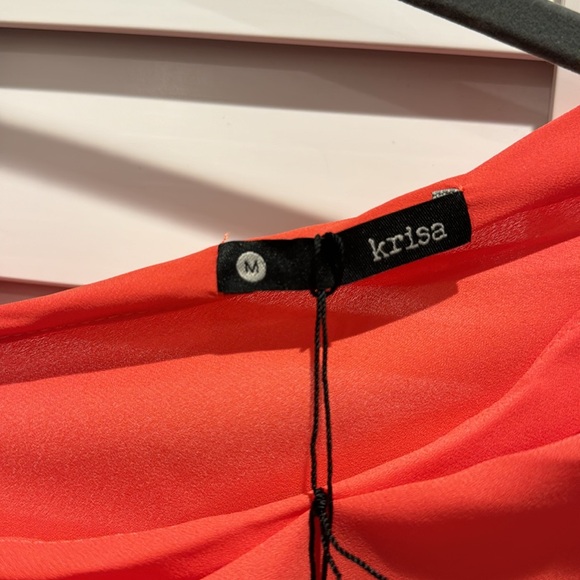 Revolve Krisa NWT One shoulder Tie side Top in Coral. - Picture 3 of 9